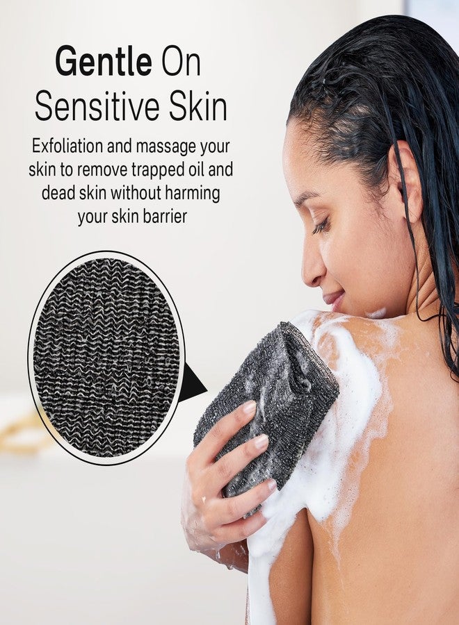 Yiclick Exfoliating Washcloth Towel, Japanese Exfoliating Bath Wash Cloth for Body Exfoliation, Korean Back Scrubber Washer for Shower, African Net Sponge Brush Loofah Exfoliator (Grey) - Image 5